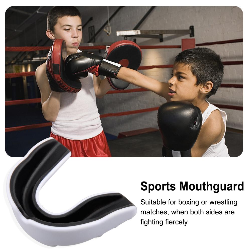 Kids Mouth Guard with Storage Case Teeth Protection Double Colored Sports Mouth Guard for Boxing MMA Kickboxing Muay Thai