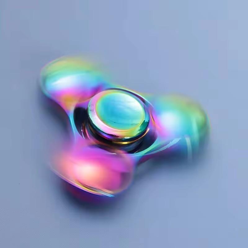 Colorful Rainbow UFO Metal Fidget Spinner | EDC Handheld Finger Toy for Focus Anxiety Relief | Portable Desk Spinning Top Gift