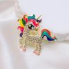 Spilla Colorata Scintillante con Strass Incastonati Design Cavallo Spilla Pin Risvolto Colletto Giacca Accessorio Elegante