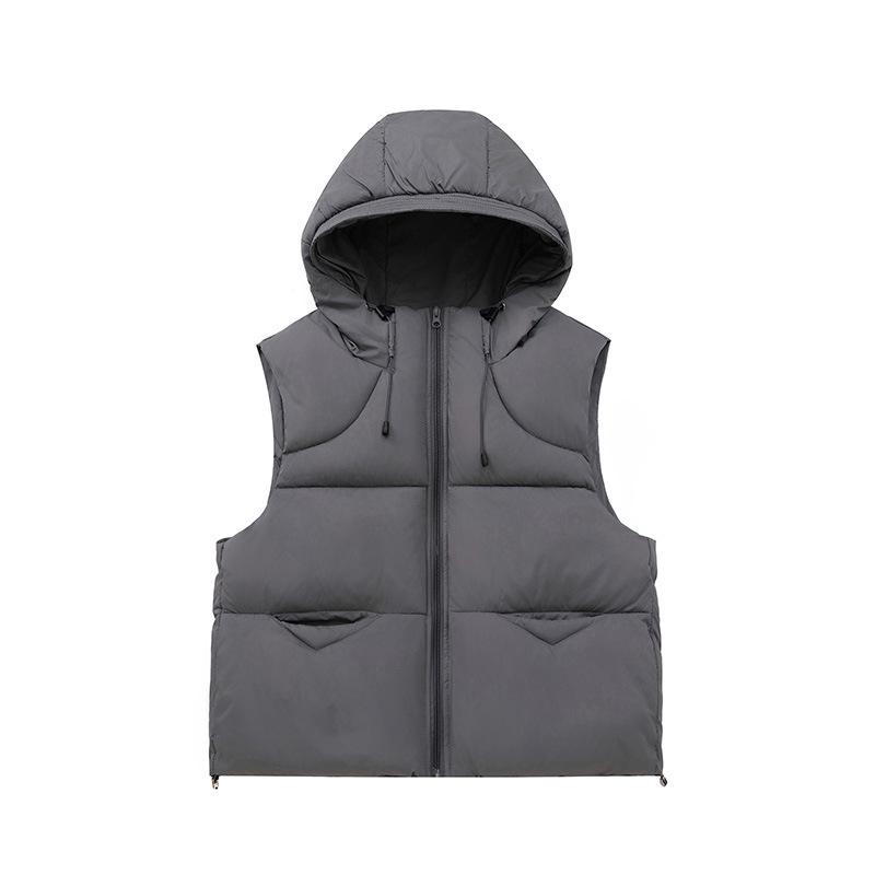 Autumn and Winter New Cotton Vest for Women Small Hooded Loose Short Vest Coat Vest Vest