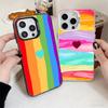 Rainbow Gradient Love Desgin Shockproof Phone Case for iPhone 18 17 Air 16 16E 15 Pro Max 14 Plus 13 Mini 12 Back Cover Anti Fall F