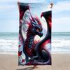 Hochsaugfähiges Mikrofaser-Strandtuch mit Drachen-Design, für Reisen, Schwimmen, Tauchen, Surfen, Yoga, Camping