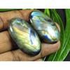 40-42MM Natural Purple Labradorite Oval Cabochon Loose Gemstone 2Pcs 125Cts. SK-4221