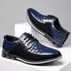 Fashion 2024 Men Sneakers Shoes Fashion Brand Classic Lace-Up Casual Loafers Pu Leather Shoes Black Breathable Business Men Shoes