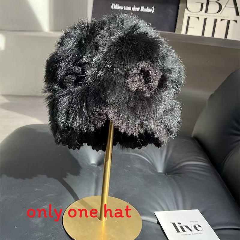 Wool Hat For Women With Faux Rabbit Fur Warmth And Foldable Design For Winter Comfort