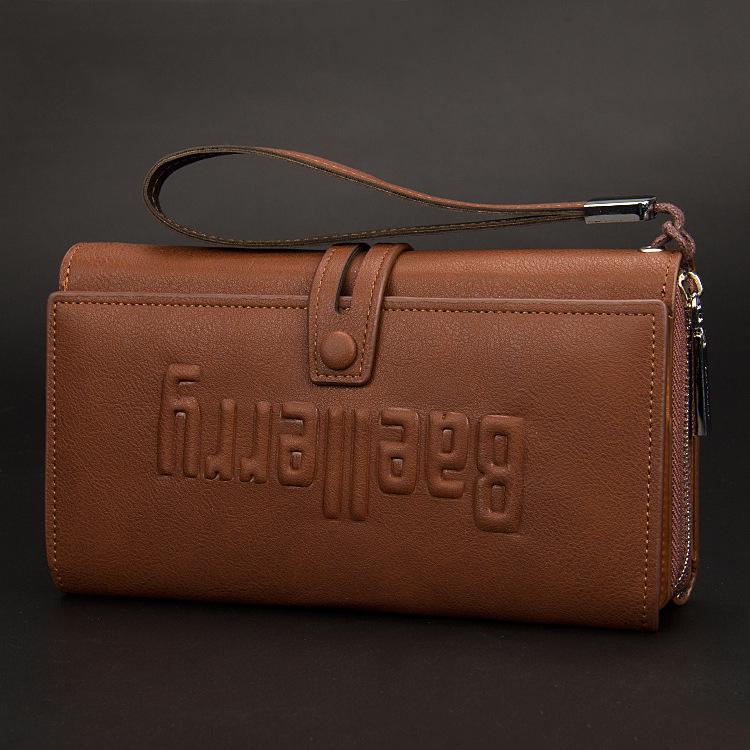 Pochette Multifonctionnelle Baellerry pour Homme Style Européen & Américain: Portefeuille long à main grande capacité