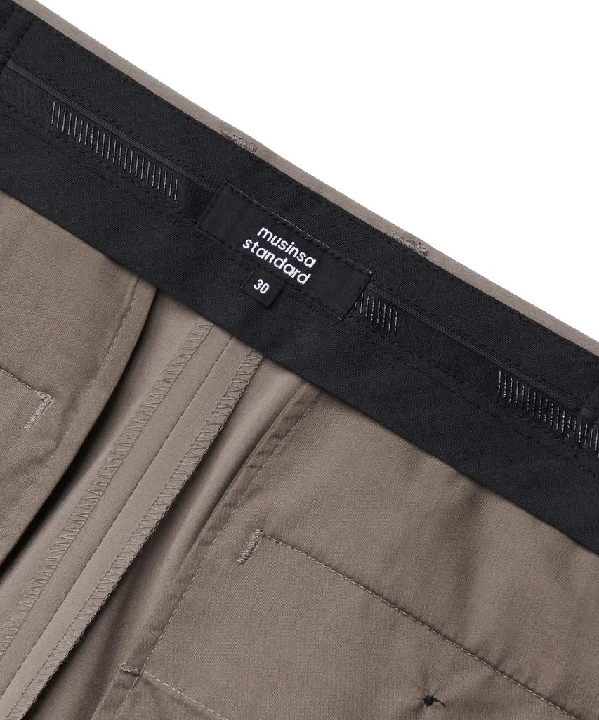 MUSINSA STANDARD [Cooltandard] Real Wide Hidden Elastic Waist Slacks [Dusty Beige]