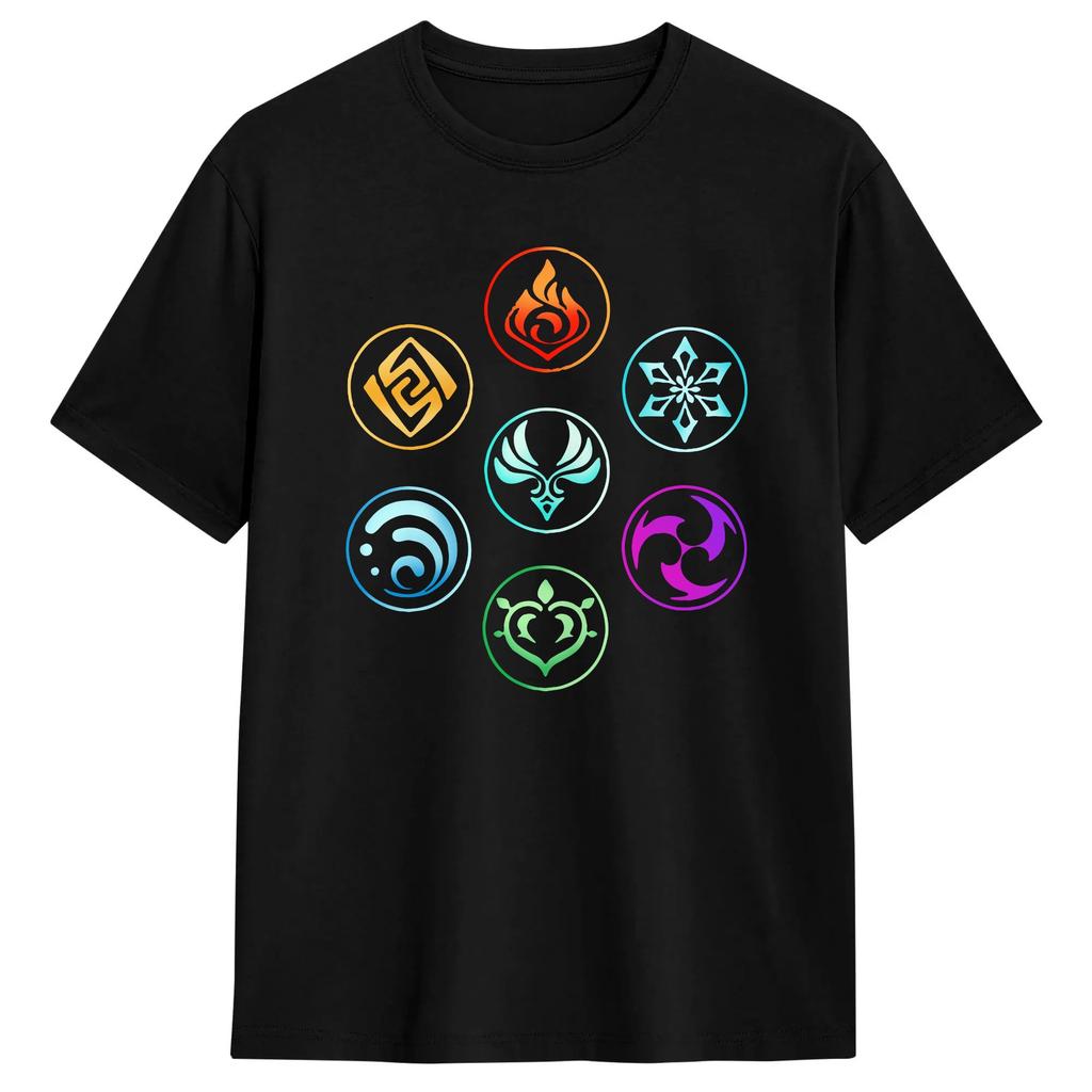 Print Genshin Impact Yae Miko Tshirts Unisex Cotton Short Sleeve Round Neck Summer Clothing