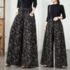 Plus Size Wide Leg Denim Pants: Elastic Waist, Slimming, Casual, Versatile.