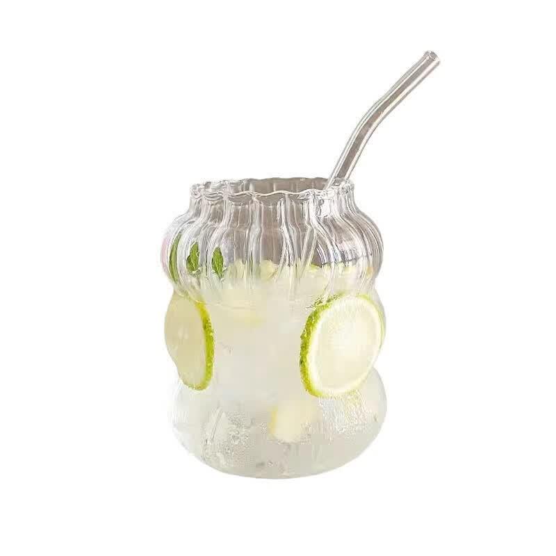 Transparent Glass Caterpillar Bubble Tea & Juice Cup