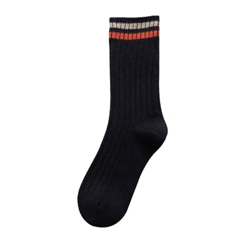 High Tube Socks Children'S Cotton Socks Medium Tube Tide Stacking Socks Japanese Striped Stockings