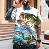 Outdoor Fishing 3D Printed Men's Jacket Fishing Essential Outdoor Casual Short Sleeve Extra Large