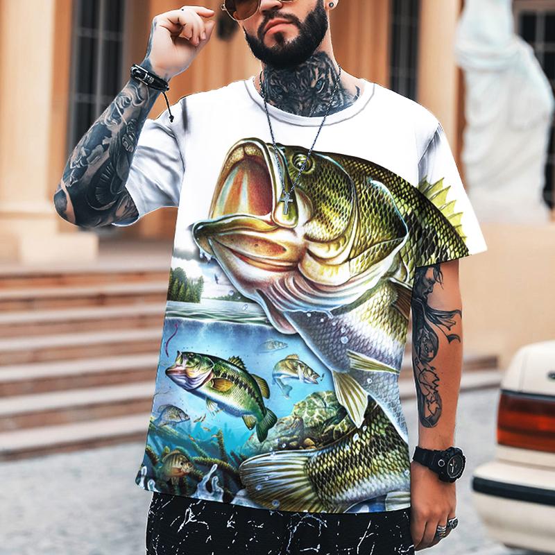 Outdoor Fishing 3D Printed Men's Jacket Fishing Essential Outdoor Casual Short Sleeve Extra Large