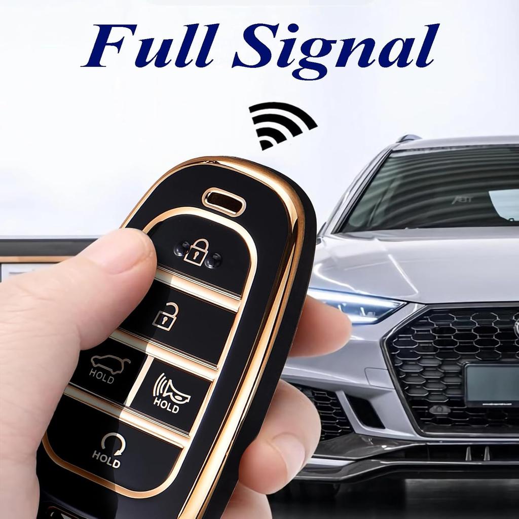 For Hyundai Key Fob Cover With Keychain, Premium TPU Key Case Shell For 2024 Hyundai Sonata, Tucson, Santa Cruz, Remote Smart Car Key Fob