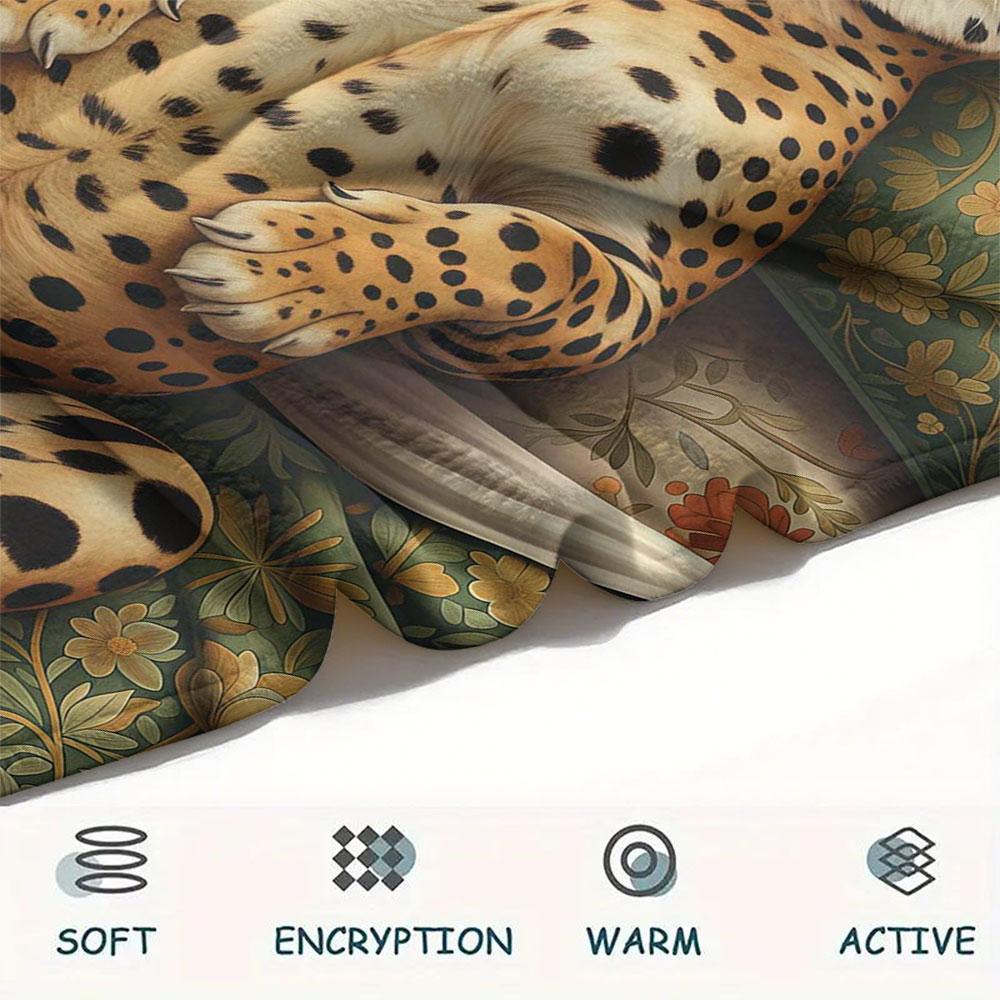 1Pc Sleepinganimals Print Flannel Blanket, High Quality Comfortable for All Seasons, Home Decor, Warmth and Comfort, Perfect for Christmas Gifts