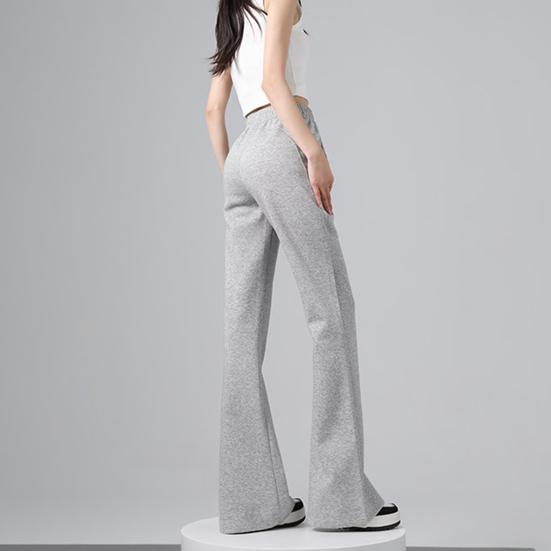 Dames Uitlopende Broek Elastische Hoge Taille Verstelbaar Trekkoord Atletische Losse Broek met Zakken Casual Effen Kleur Casual Broek