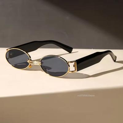 Lunettes de Soleil Ovales Vintage Pour Photo de Rue Unisexe Lunettes de Soleil Punk Pour Femmes Marque de Luxe Designer Lunettes de Soleil Protection Uv400 1 Pièce