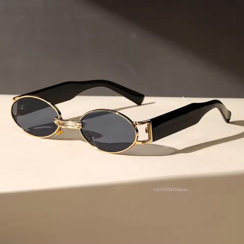 Vintage Oval Sunglasses for Street Photo Unisex Punk Sunglasses for Women Luxury Brand Designer UV400 Shades Sunglasses 1PC