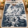 Flannel BlanketLady Gaga Custom Name Text Personalized Soft Warm Throw Blanket Home Decor Gift