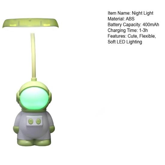 Astronaut Bureaulamp voor Kinderen Nieuwigheid Ruimtevaarder LED Nachtlamp met 7 Kleuren Kinderkamer Nachtlamp met Flexibele Zwanenhals voor Woonkamer Slaapkamer
