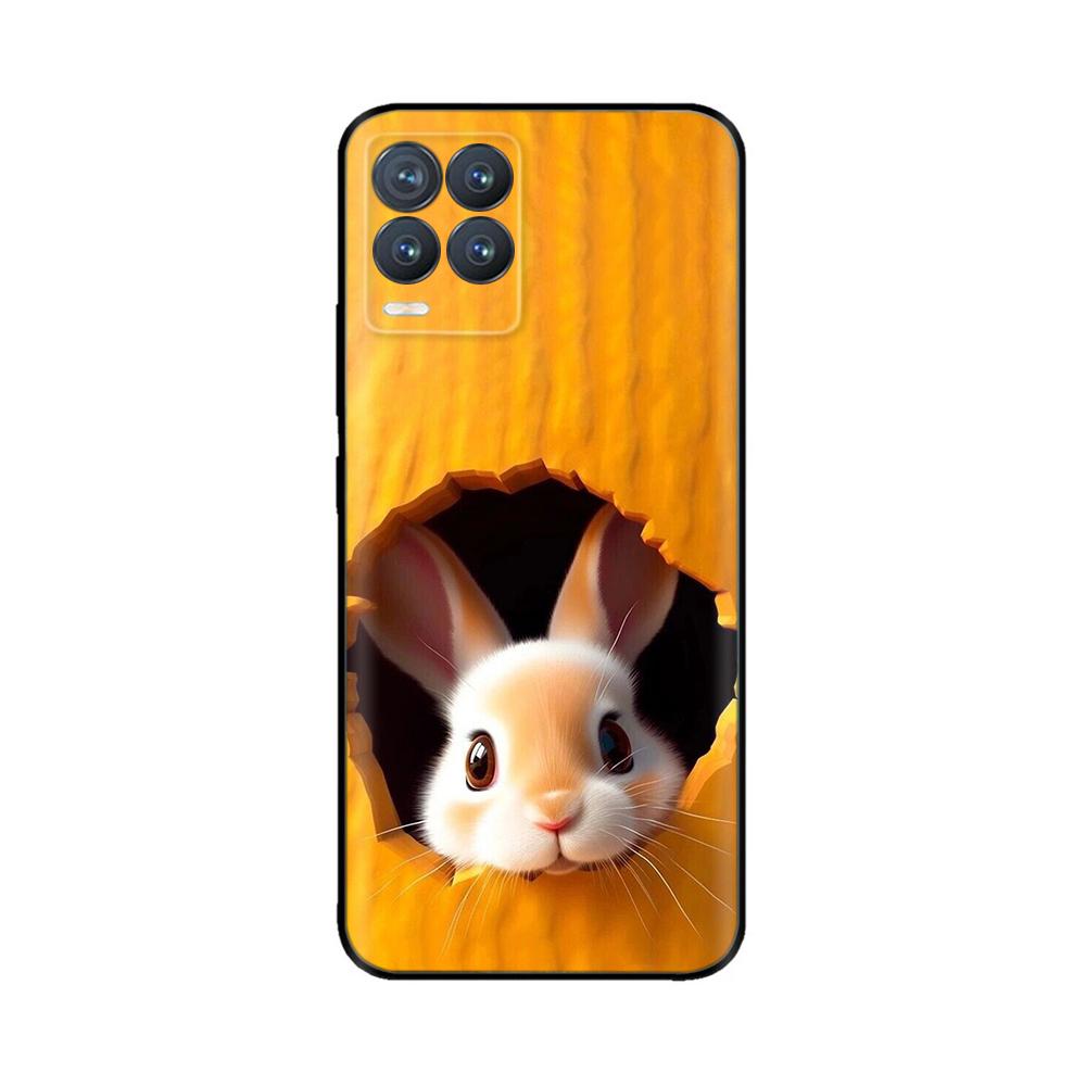 Capa para Realme 8 Animal Fofo Silicone Líquido Macio Capa para Realme 8 Pro 8i Realme8 4G RMX3085 Proteção Total Capas Duráveis