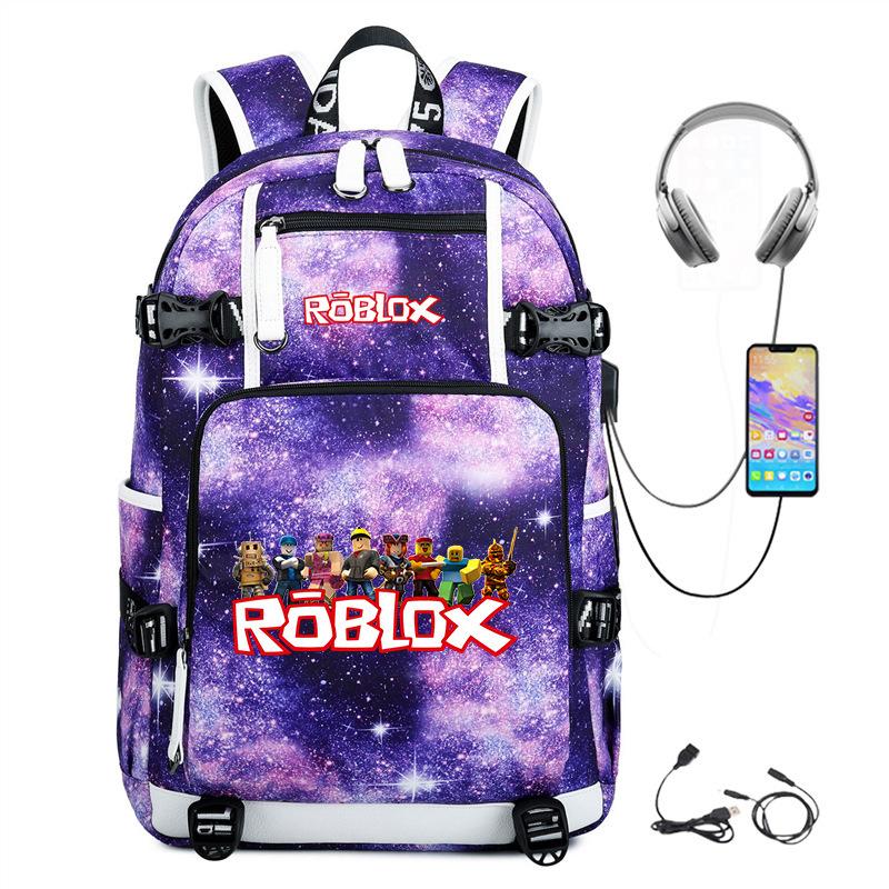 Cartoon Game USB Backpack Large Capacity Hiking Bag College Student Outdoor Travel Casual Daypack