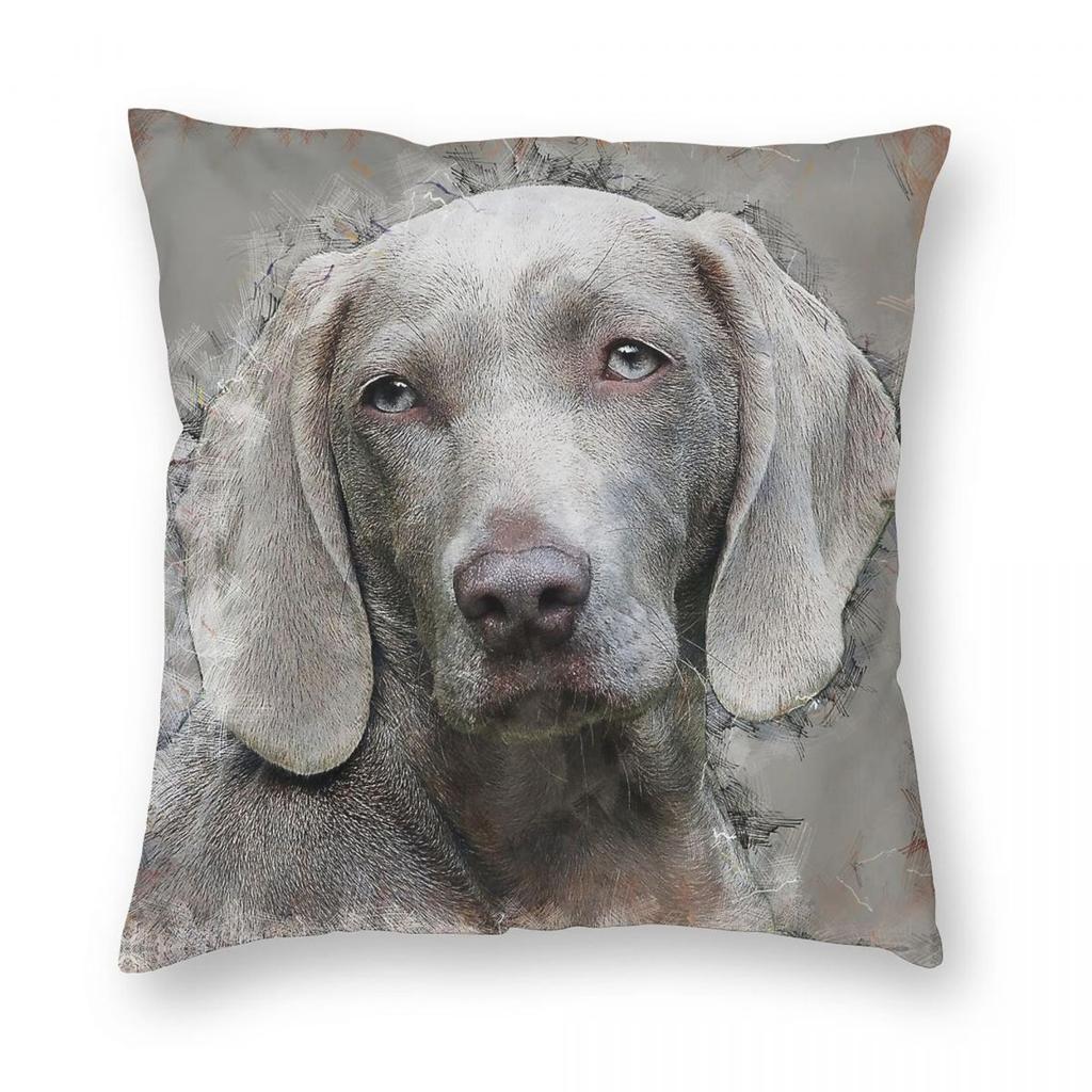Een Mooie Weimaraner Vierkante Kussensloop Polyester Linnen Fluweel Creatieve Rits Decoratieve Kussensloop Kamer Kussenhoes