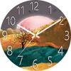 Digital Wall Clock with Low Noise, 30cm/12inch Sunset Oil Painting Wall Clock Quartz Clock Quiet Silent Simple Clock for Home Decor Children Room