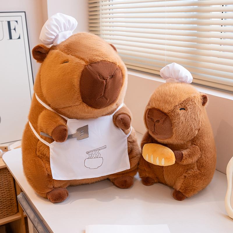 28-50cm Capybara Plush Cook Bread Anime Fluffty Toy Cute Doll Stuffed Animals Soft Doll Plush Christmas Thanksgiving Gift