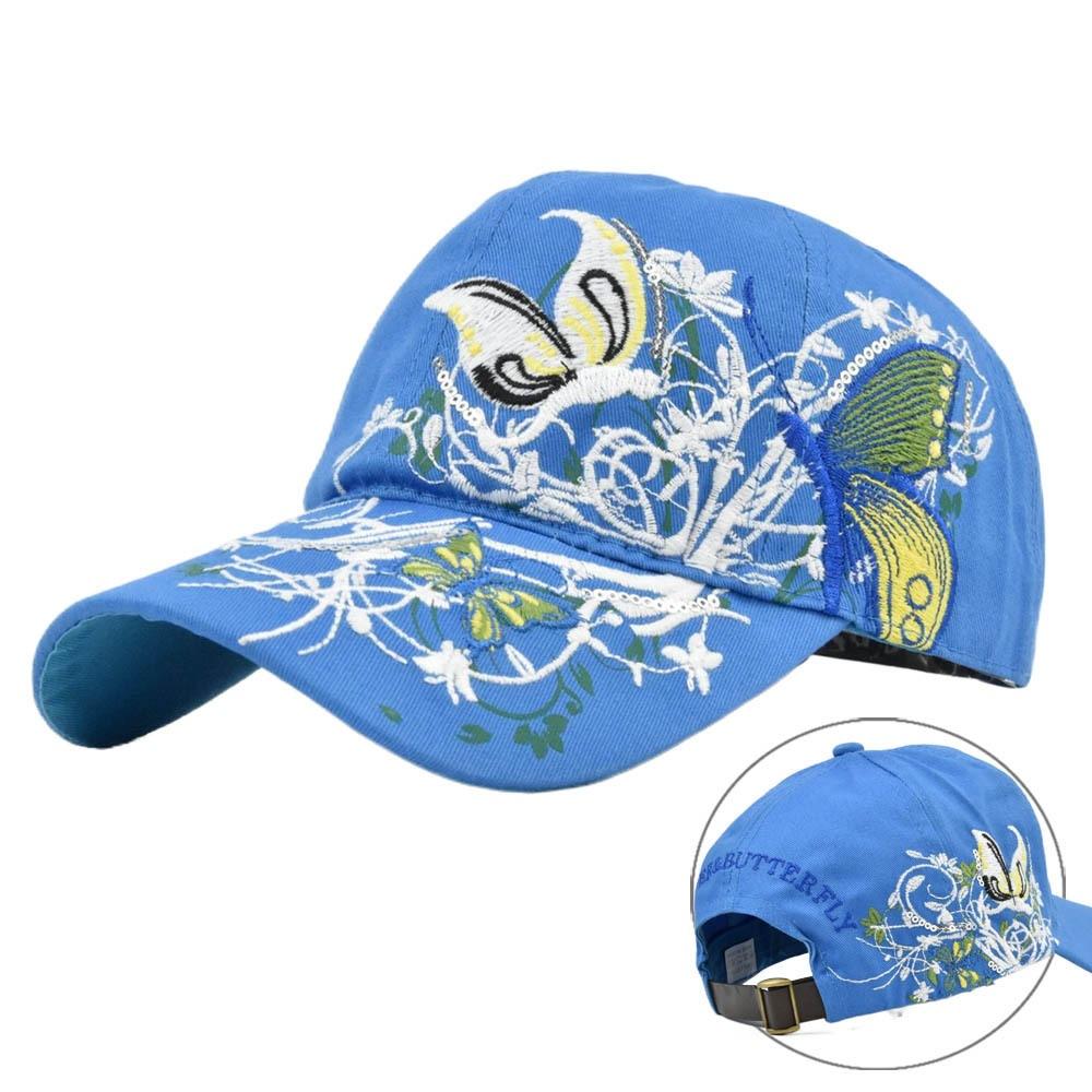Sequin embroidered baseball cap butterfly embroider duck tongue lip print trendy hat embroidered duckbill hat sun hat no