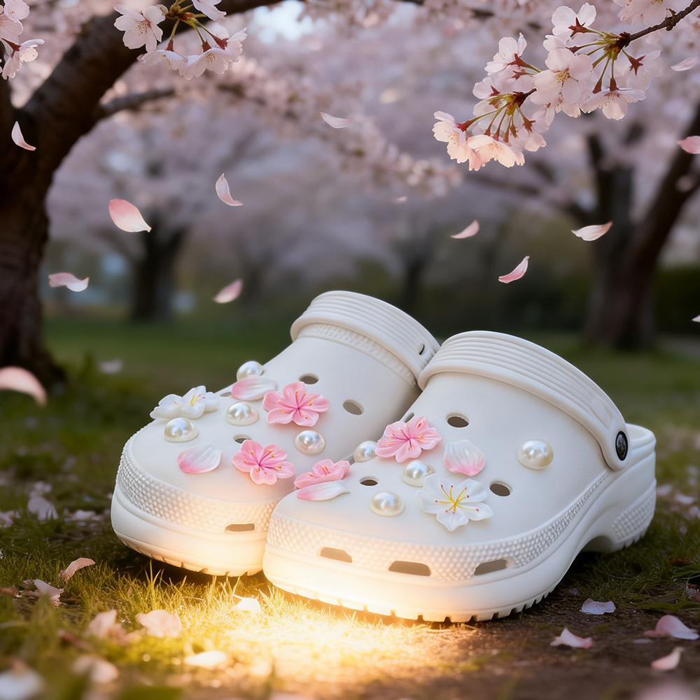 18 STKS Mode Schoenschoonmakers Set Zomer Kersentak Parel Schoendecoraties Gesp voor Klompen Sandalen Doe-het-zelf Accessoires