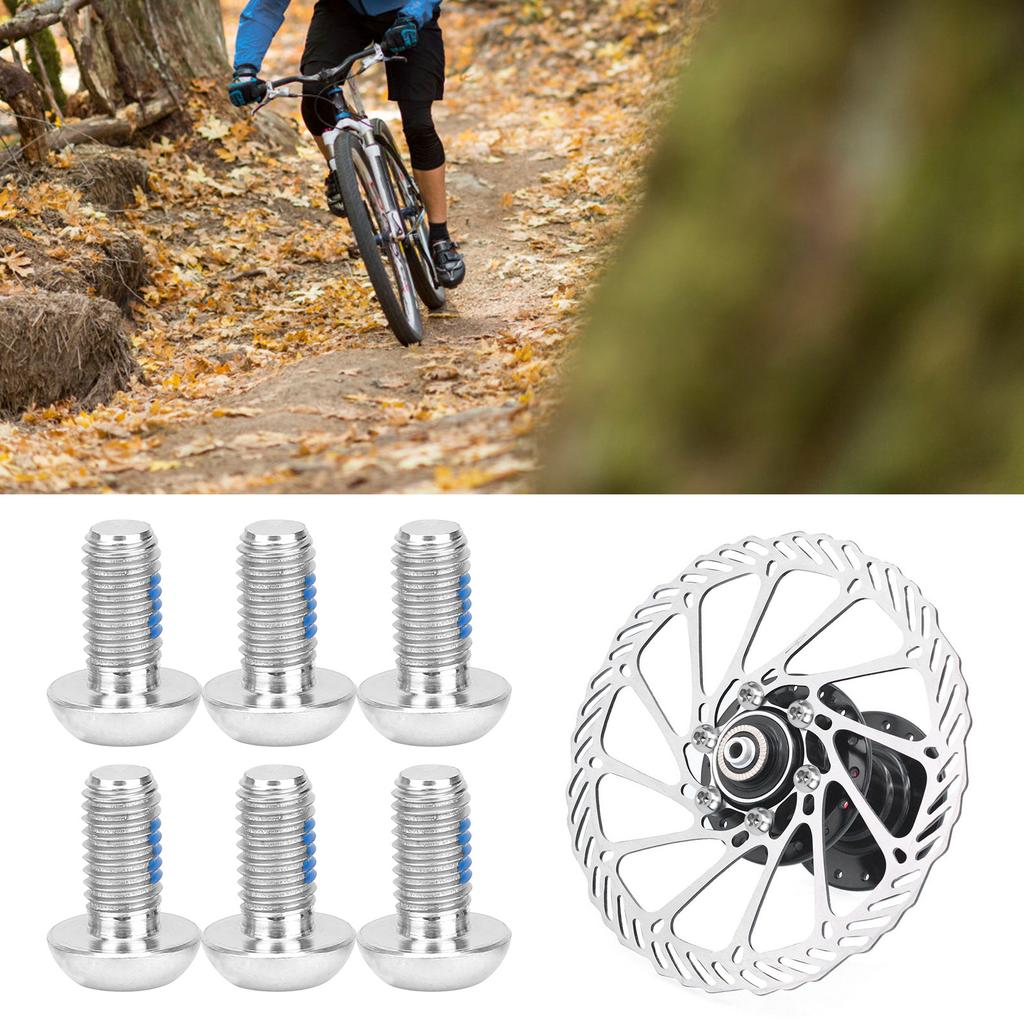 6pcsbox M5x10mm Titanium Alloy Bolts Bike Bicycle Brake Rotor Disc T25 Bolts ScrewsSilver