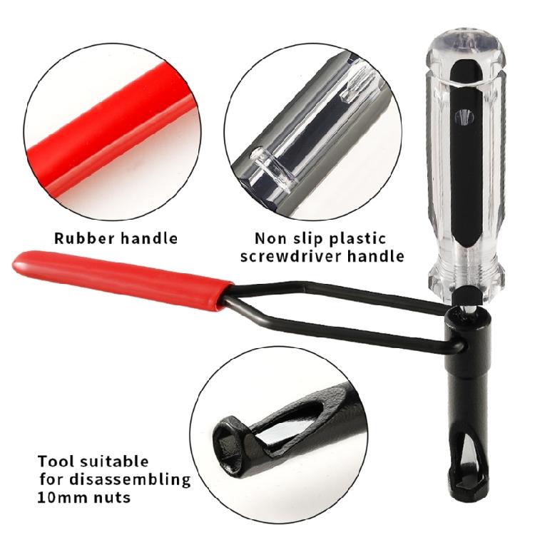 Automotive Engine Maintenance Tool with Slotted 10mm Adjusting Nut Optimized for Valves Clearance Correction Procedures
