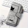 Damen-Langbörse Schwarz Gestreifter Katze Multi-funktionaler Druckknopf-Münzbeutel für Katzenliebhaber Tägliches Pendeln Reise Geschenk 0109PYT