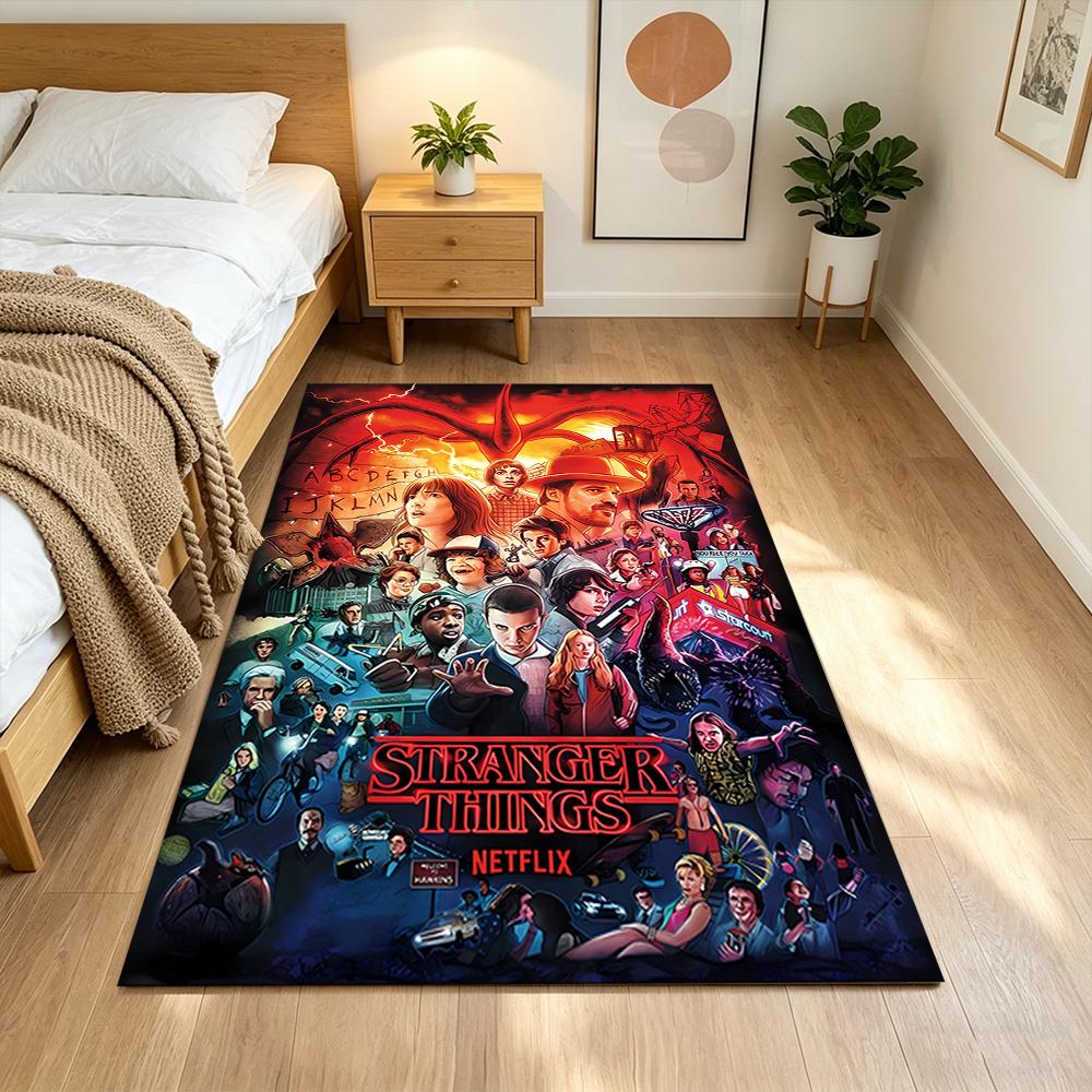 Stranger Things Area Rug Design for Dormitory Hallway Living Rooms Outdoor Anti-slip Rug Office Home Decor Perfect Birthday Christmas Gift Idea