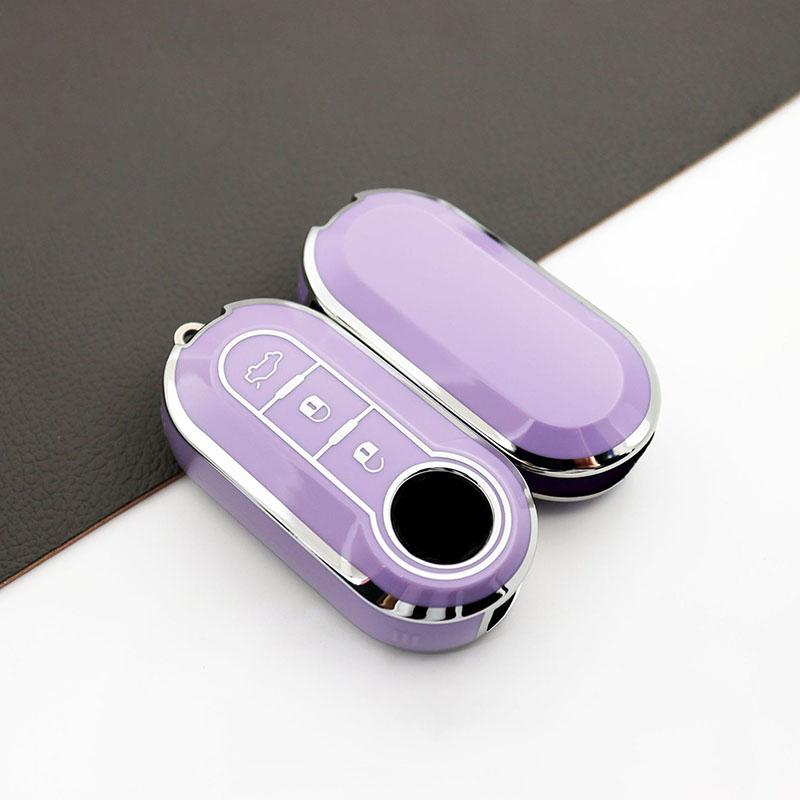 Auto Shell Fob for Fiat 500 Ducato Panda 500L Punto Lancia Musa for Citroen Jumper for Peugeot Boxer TPU Car Flip Key Case Cover