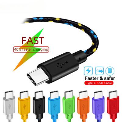 USB C Type C Cable Fast Charging 1m 2m 3m Charger for  P9 P10 P20 Mate 10 Pro Lite Samsung S9 S10 Plus S8 Note Data Cable