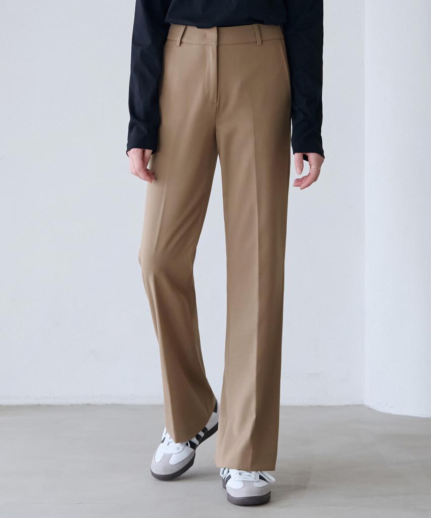 Deuloupisumeon Comfy Wool Straight Slacks [Black]