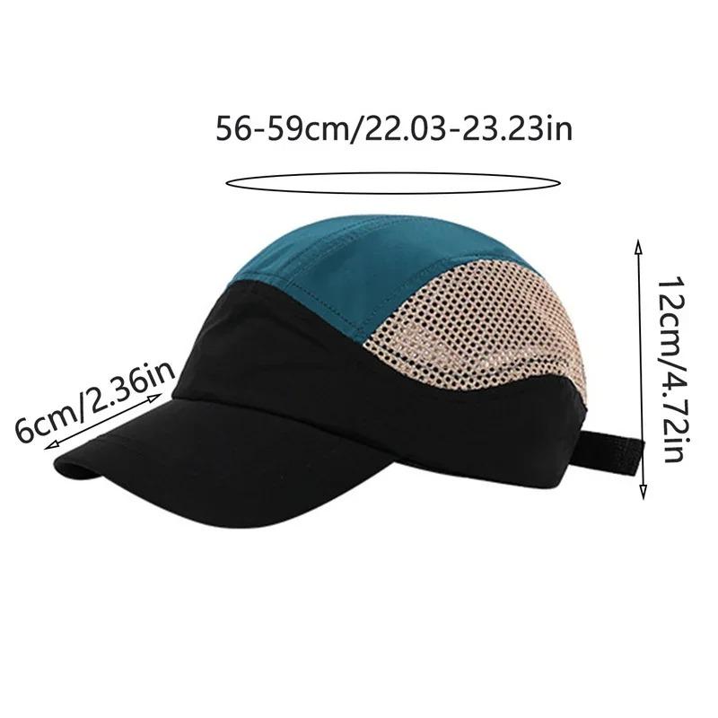 Quick-Dry Mesh Baseball Cap - Visor Five-Panel Hat with Color Block, Breathable Lightweight for Men Women, Stylish Sunshade Hat