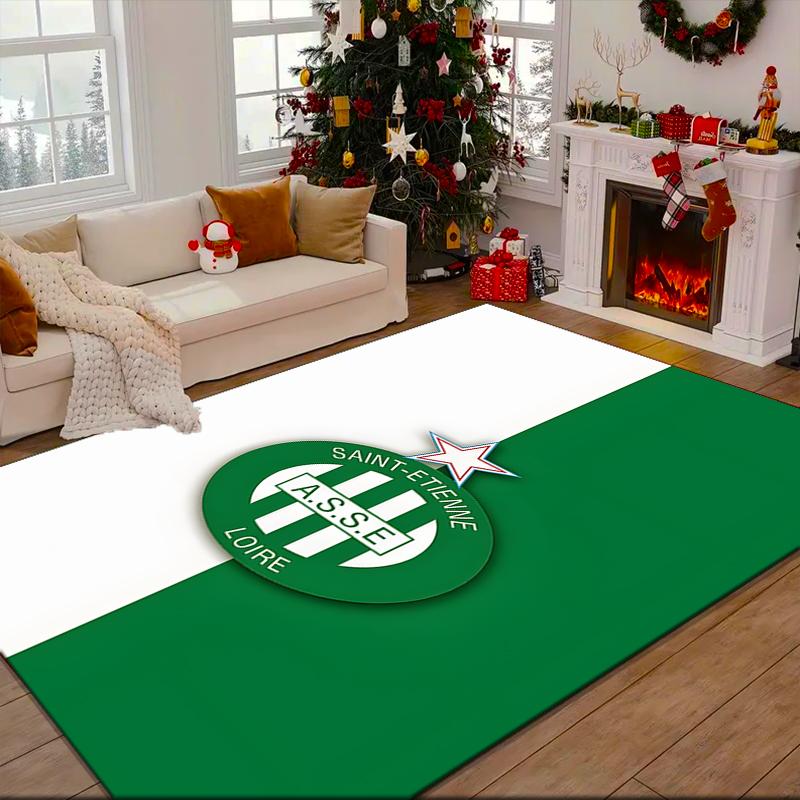 1PC Green Saint-Etienne Football Rug Game Carpet, Floor Mat for Bedroom Living Room Entryway Rug, Home Decor Idea Gift for Christmas Birthday