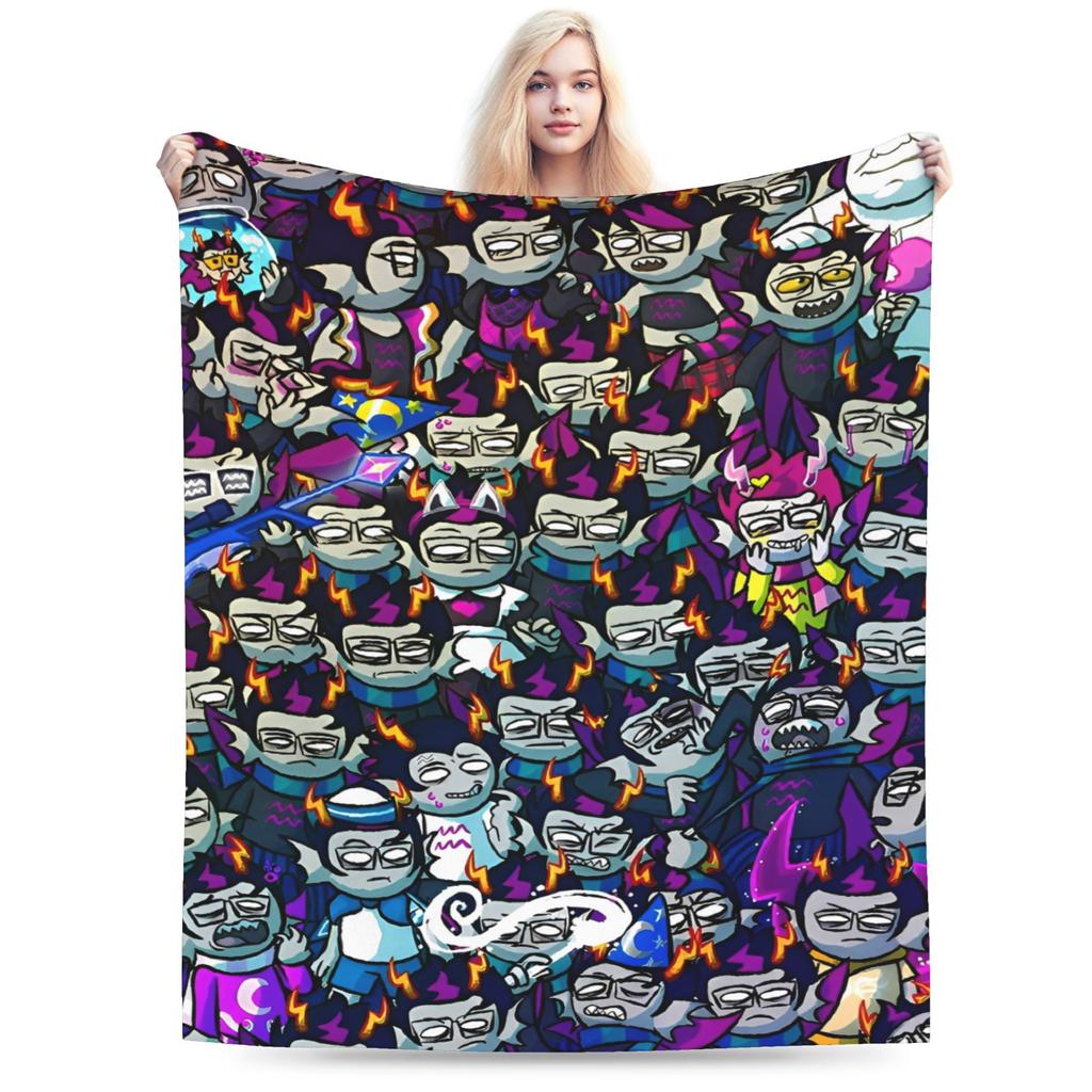 Super Warm Blankets Decorative Homestucked Manga Throw Blanket  Flannel Bedspread For Outdoor Street Trend Sofa Bed Cover