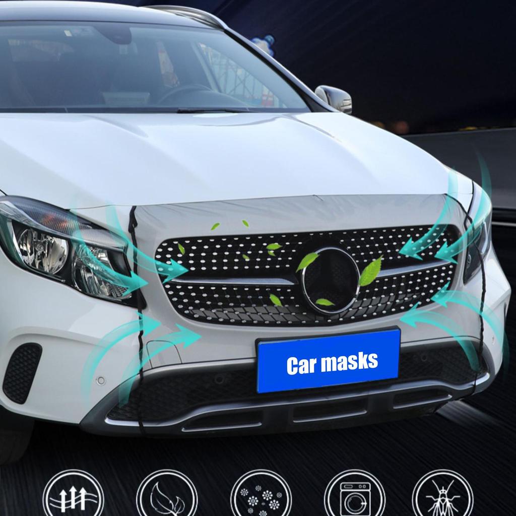 Car Front Protection Mesh Car Hood Grill Engine Bumper Net Washable Prevent Stones Dirt and Leaves Dustproof Front Grill Net