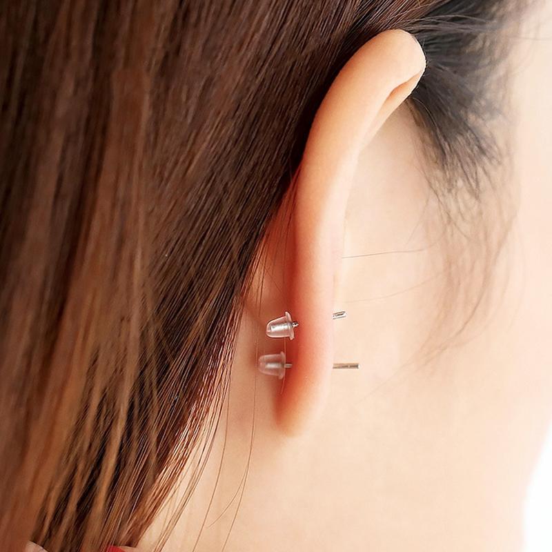 100pcs A Box of Two Types of Transparent Soft Silicone Earring Accessories, Featuring Anti-Slip Clasps, Elegant And Luxurious, Popular Women's Earring