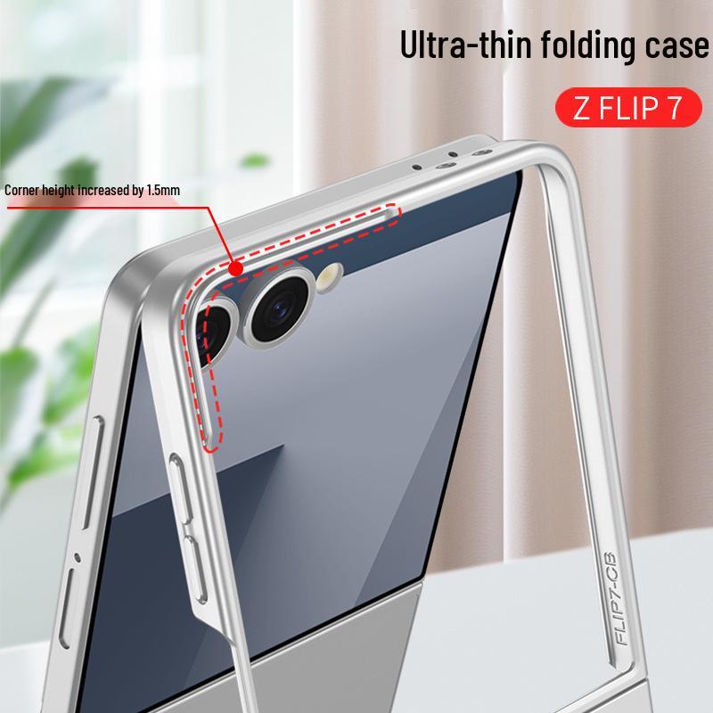 Samsung Z Flip7 Solid Color Drop-Proof Phone Case with Large Window