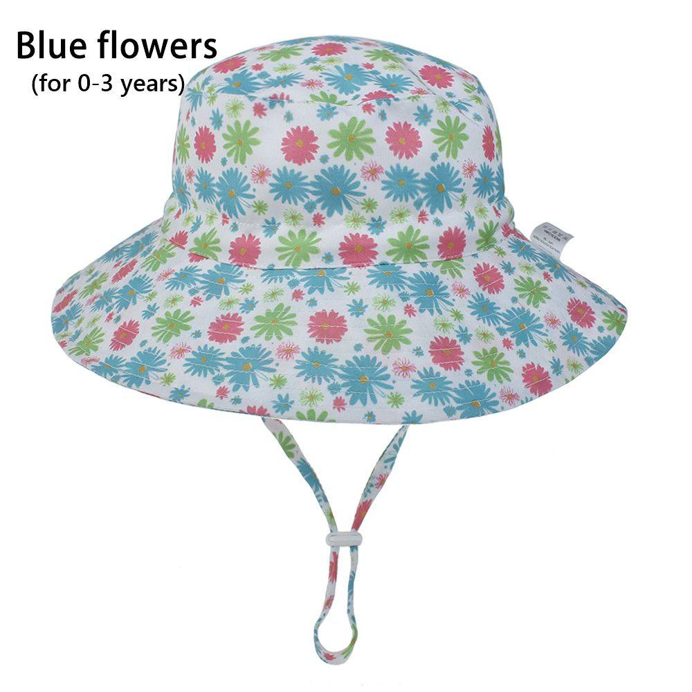 Wide Brim UV Protection Swimming Hats Baby Sun Hat Bucket Hat Beach Cap with Adjustable Chin Strap
