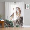 Tiger Standing On A Rock Chiffon Sheer Curtains For Living Room Bedroom Decoration Window Tulle Curtains Drapes