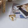 Yori Chic Polierter Tropfenförmiger Verstellbarer Offener Ring PVD Wasserbeständiges Metall Attraktiver Schicker Schmuck Damen