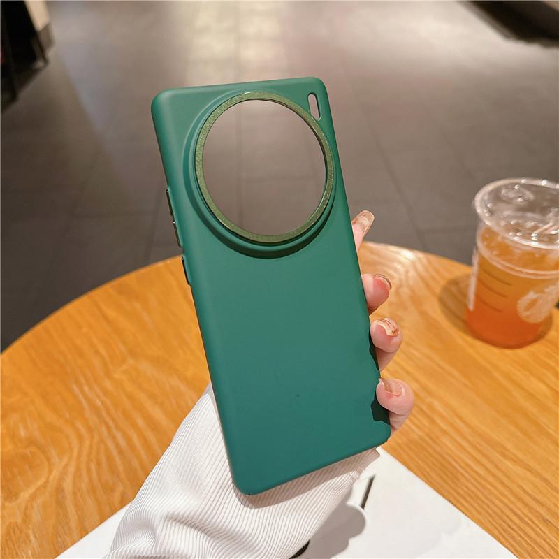 For Vivo X100 X100s Pro Durable Metal Big Hole Lens Frame Skin Feel PC Case Protector Back Cover Shell