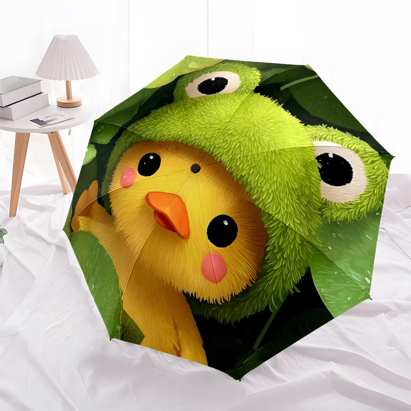 1pc Duckling Frog Automatic Open/close Umbrella, 8-Rib Sturdy Structure, Portable Travel Umbrella, Parties, Everyday Use,41