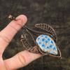 K2 Blue Azurite Handmade Copper Wire Wrap Jewelry Pendant 4.21" j3A38